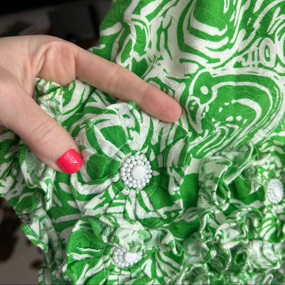 Lilly Pulitzer Green and White Darling Shift Dress Sz 6 - Picture 6 of 11